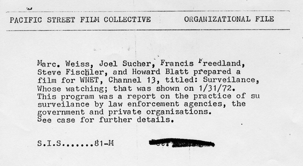 Selection from NYPD surveillance file